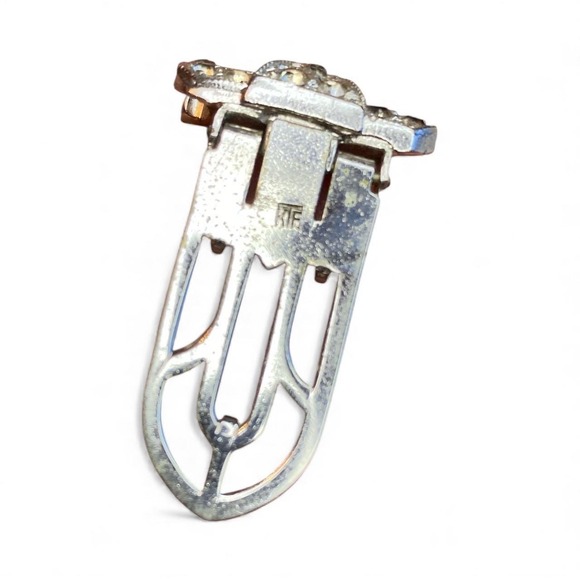 Antique art deco rhinestone shoe/fur clip pair - Picture 5 of 5